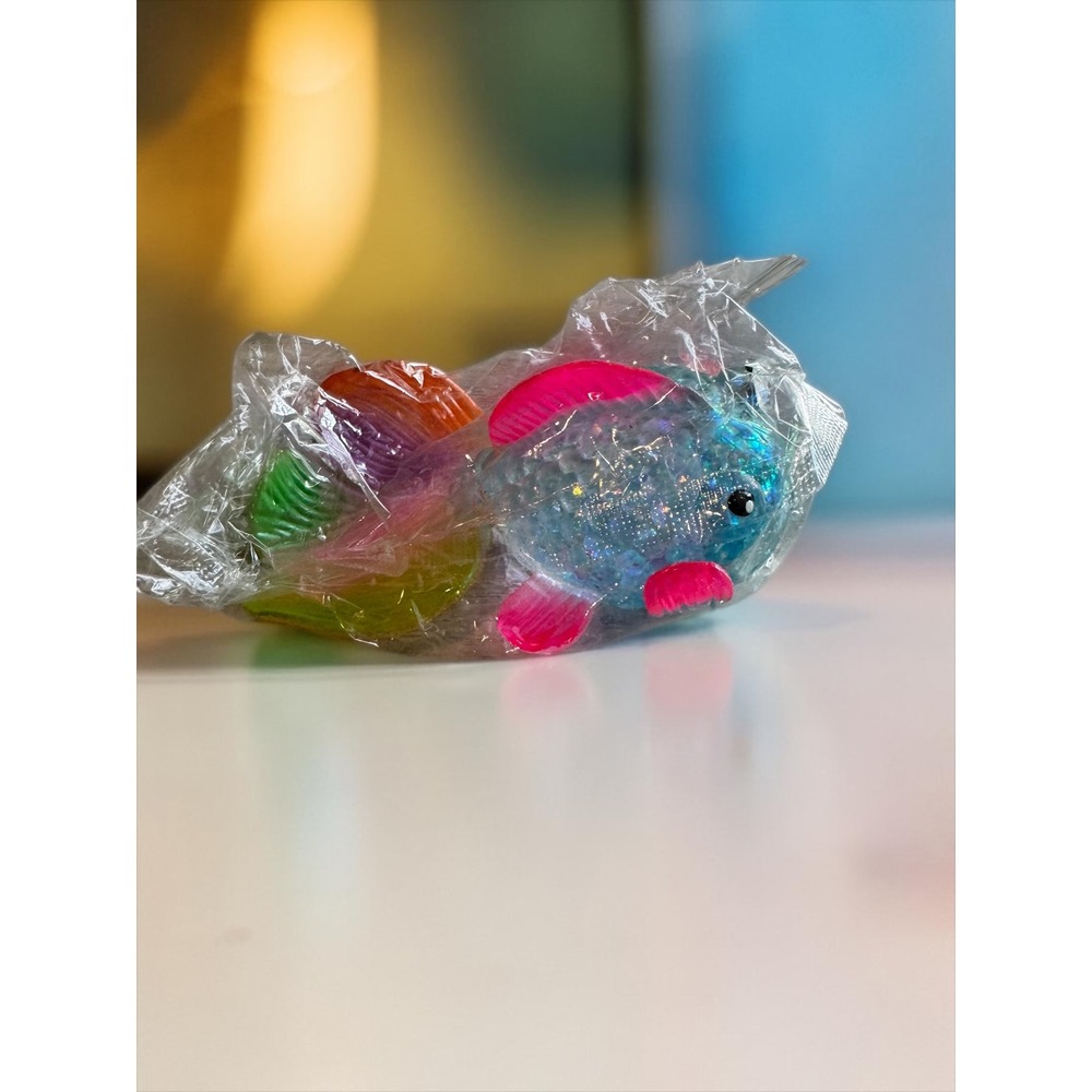 Glitter Squishy Fish Toy Blue Sugar Texture Fidget